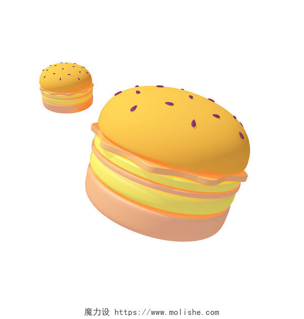 汉堡3D元素食物C4D素材3DC4D